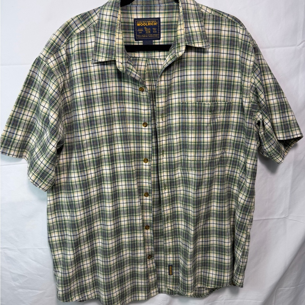 John Rich and Bros Woolrich plaid short sleeve button up size XL